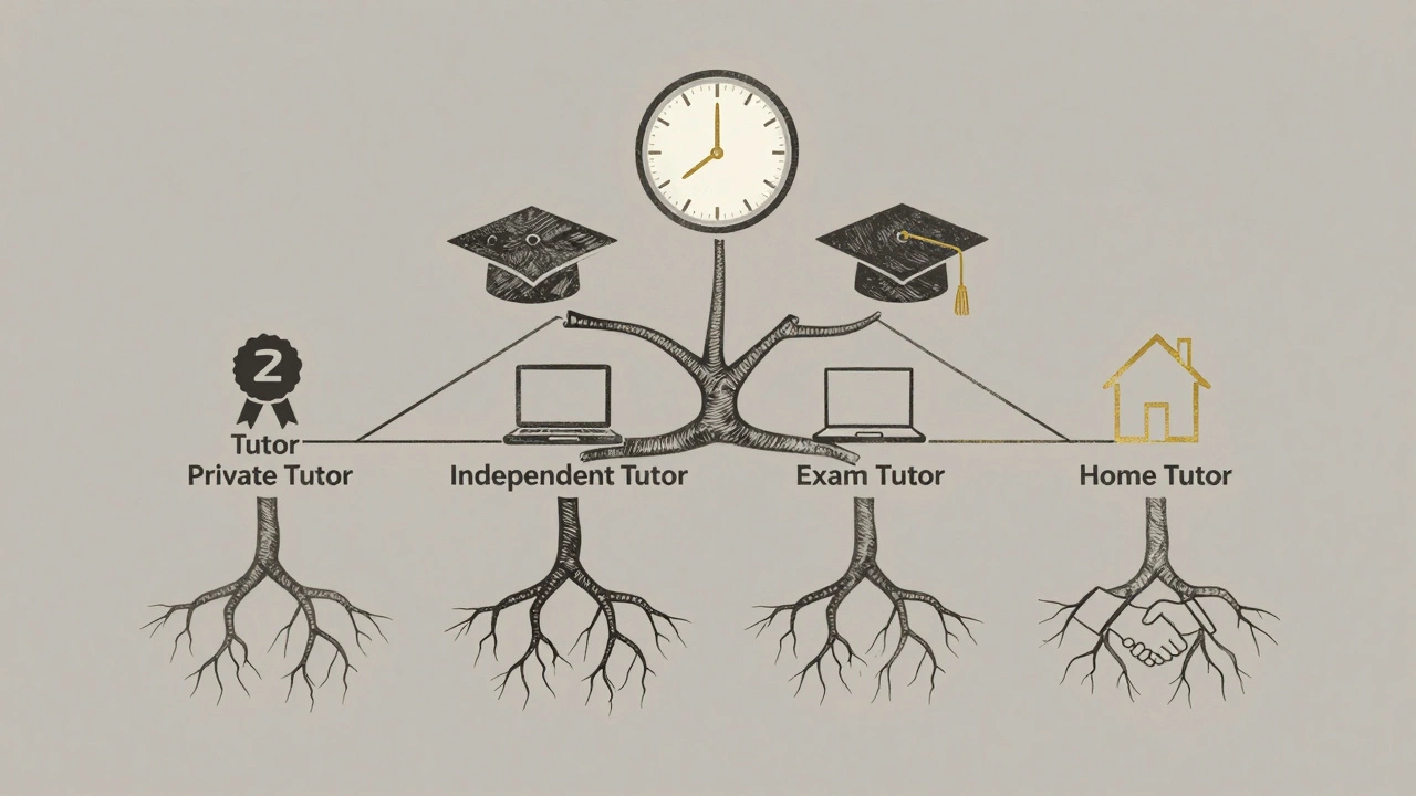 Tree diagram showing different types of tutors and their symbolic tools.