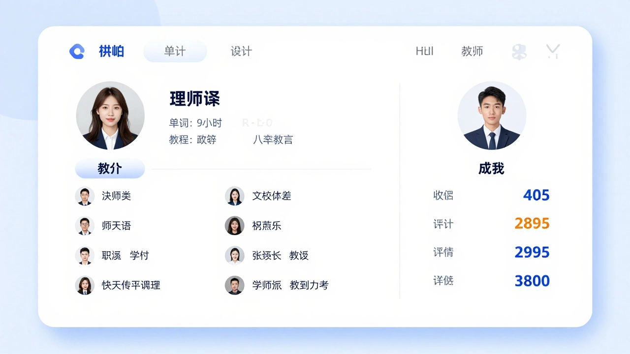 A tutoring platform dashboard showing male and female tutors with identical qualifications and reviews, no gender labels.