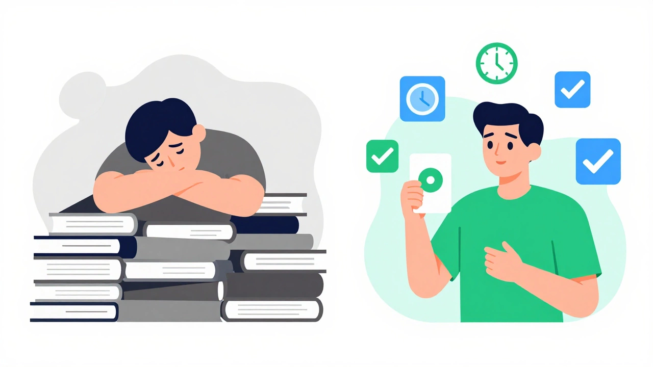 Comparison of stressful cramming vs organized spaced repetition study