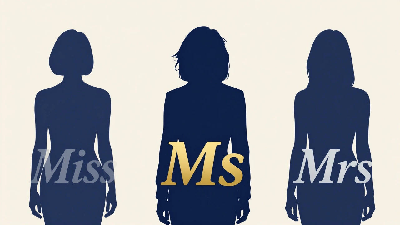 Illustration comparing Miss, Ms, and Mrs titles for teachers