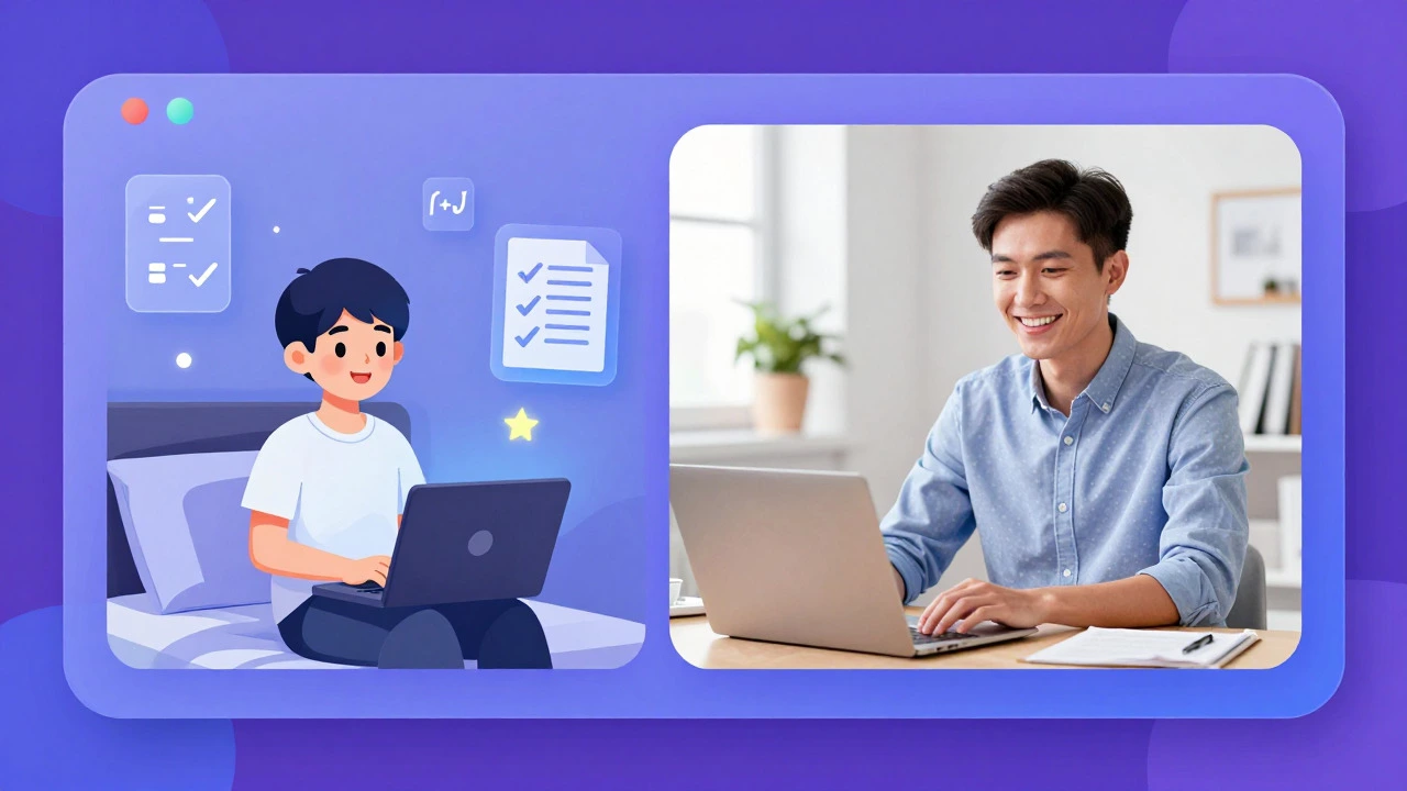 Student and tutor connecting via video call for lessons
