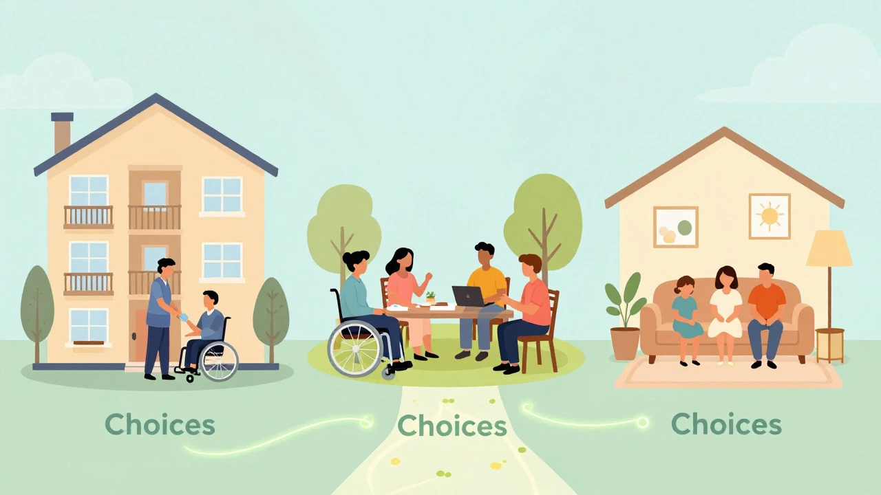 Illustration of different housing options for adults with disabilities