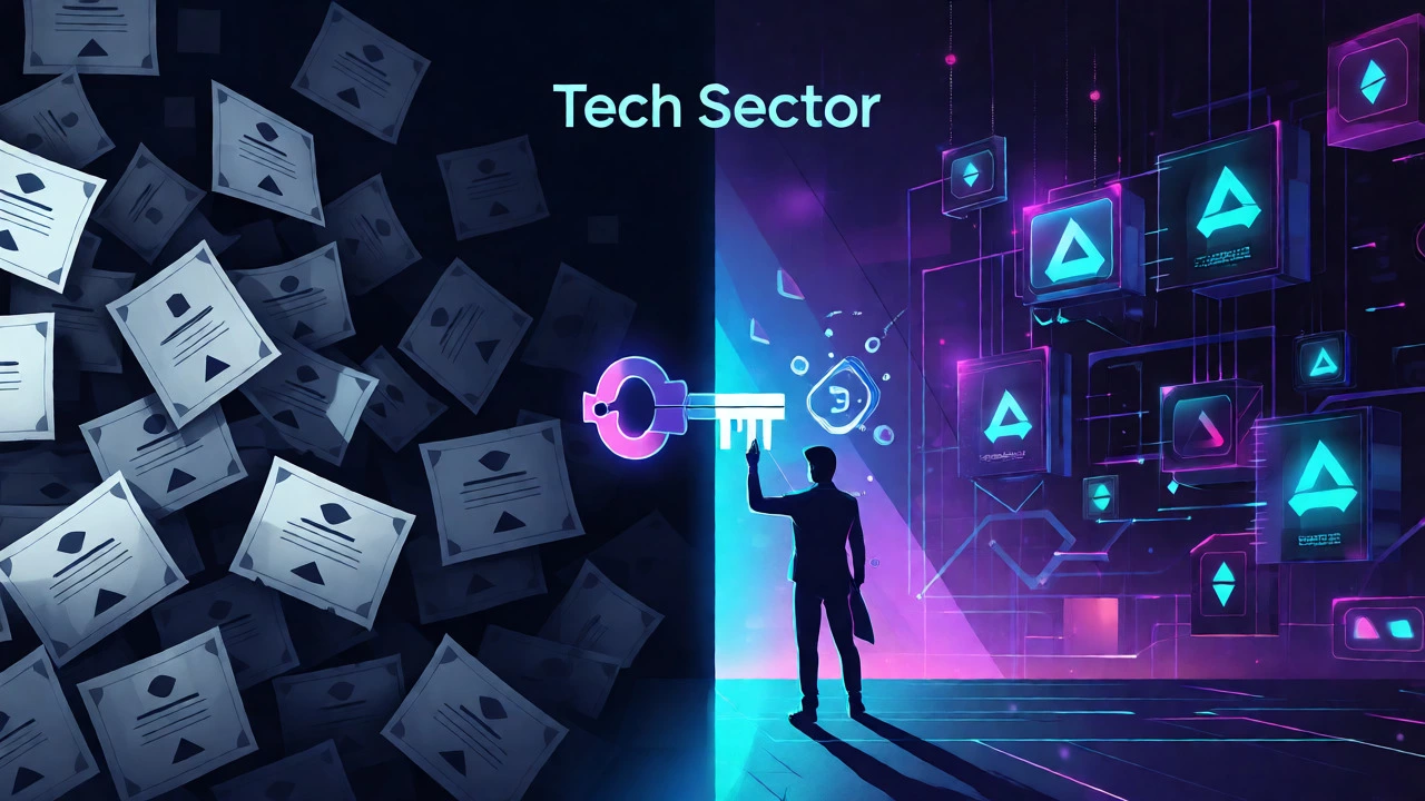 Futuristic visualization of cybersecurity and AI skills surpassing basic coding